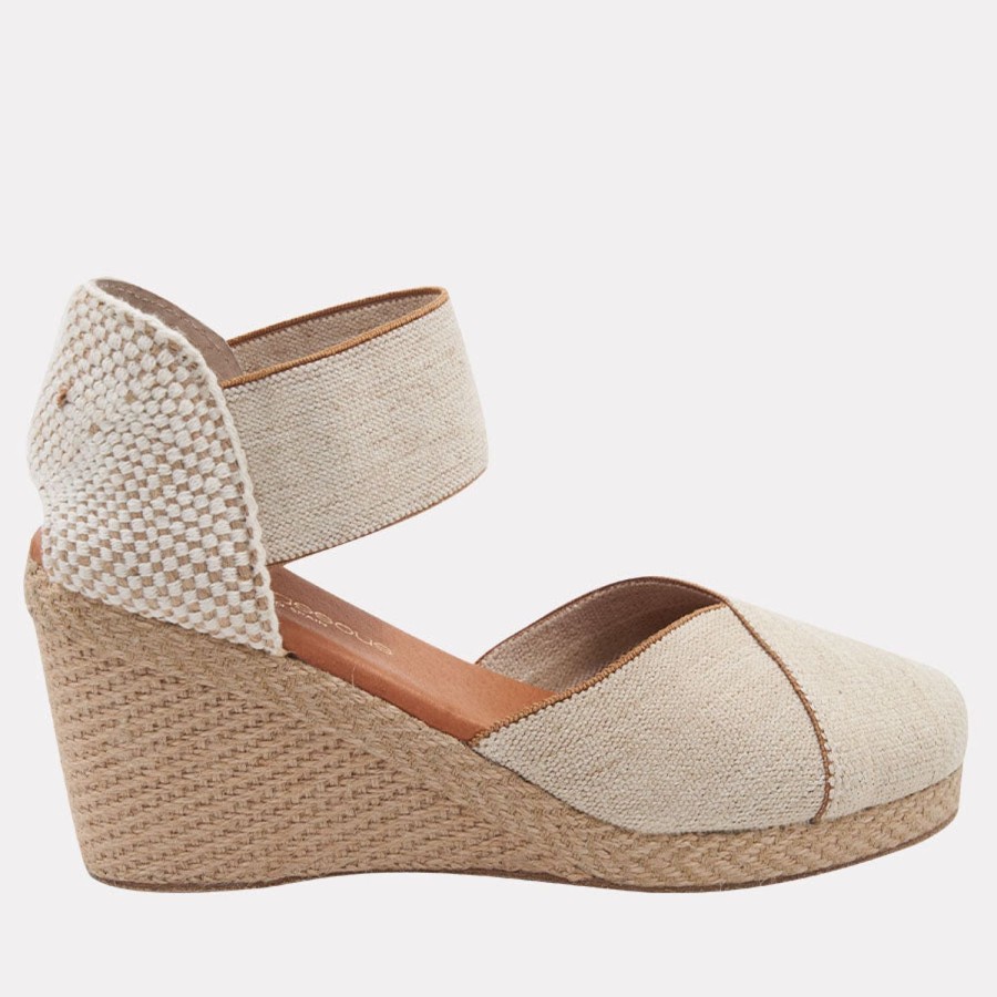 The Original Espadrille® Andre Assous | Anouka Espadrille Wedge Beige-Linen