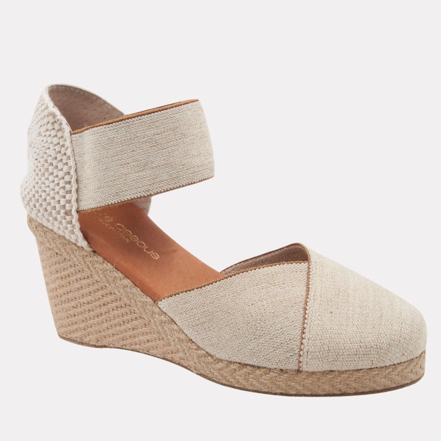 The Original Espadrille® Andre Assous | Anouka Espadrille Wedge Beige-Linen