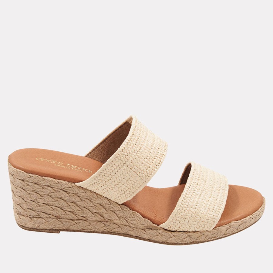 The Original Espadrille® Andre Assous | Nori Stretch Raffia Espadrille Wedge Natural-Stretch-Raffia