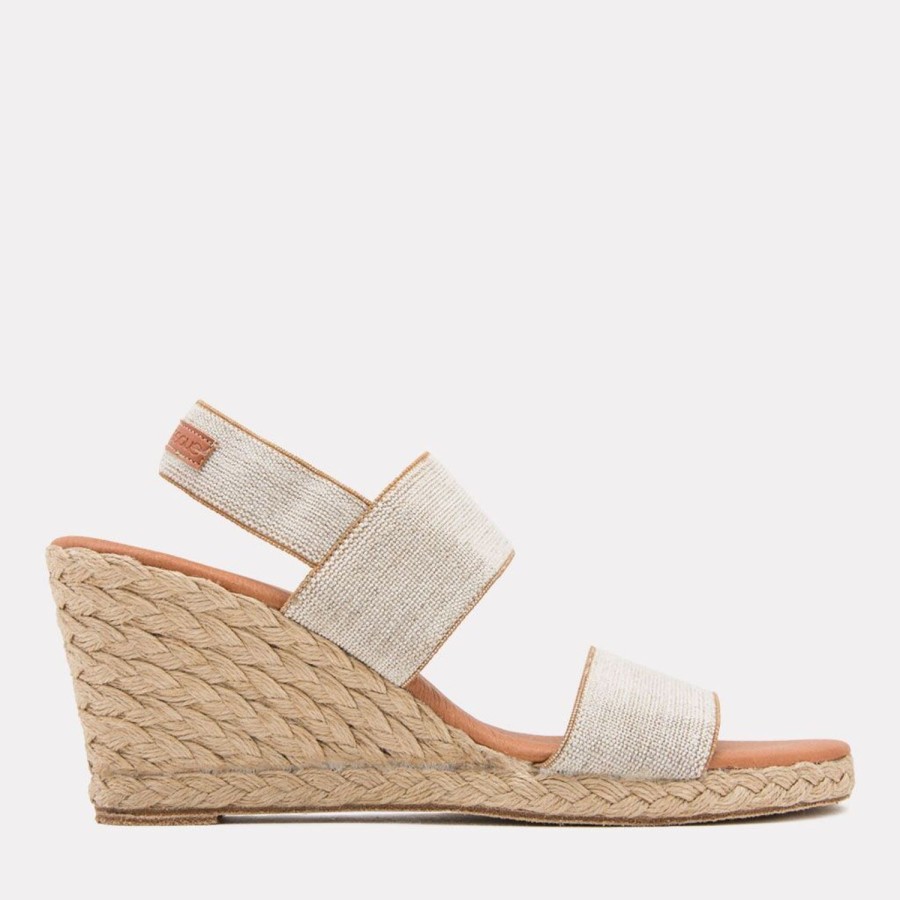 The Original Espadrille® Andre Assous | Allison Linen Espadrille Wedge Beige-Linen