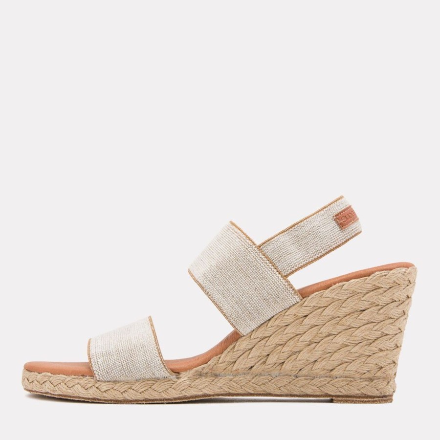 The Original Espadrille® Andre Assous | Allison Linen Espadrille Wedge Beige-Linen