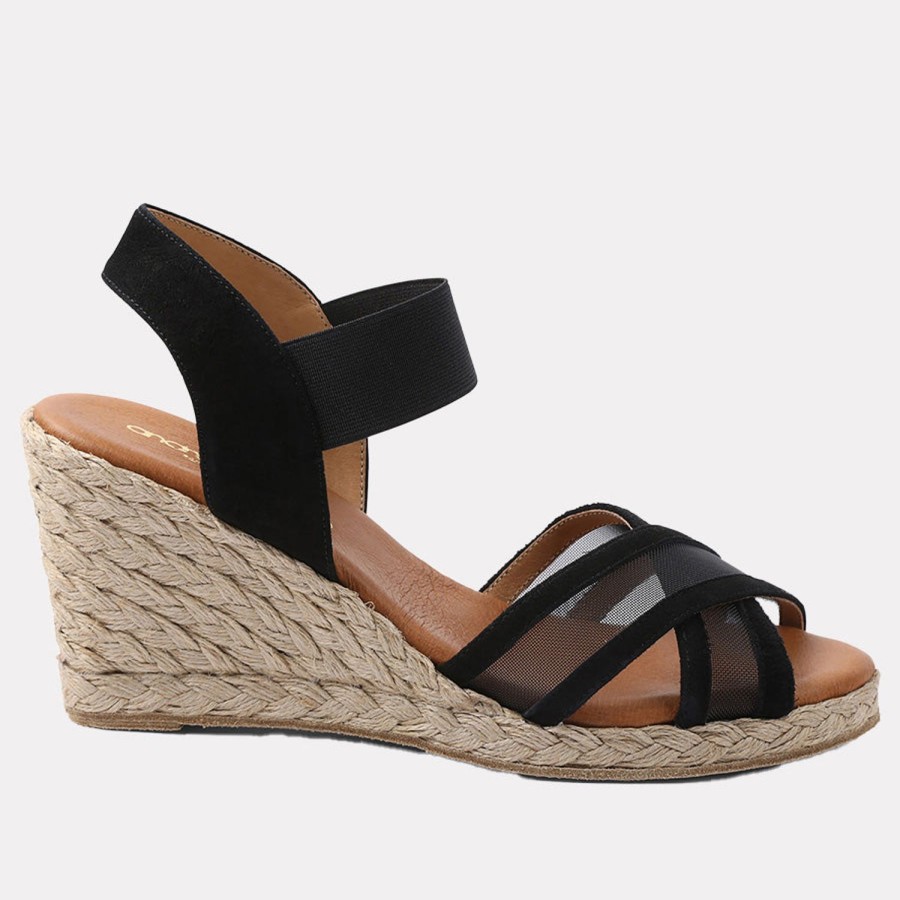 The Original Espadrille® Andre Assous | Lucie Espadrille Wedge Black