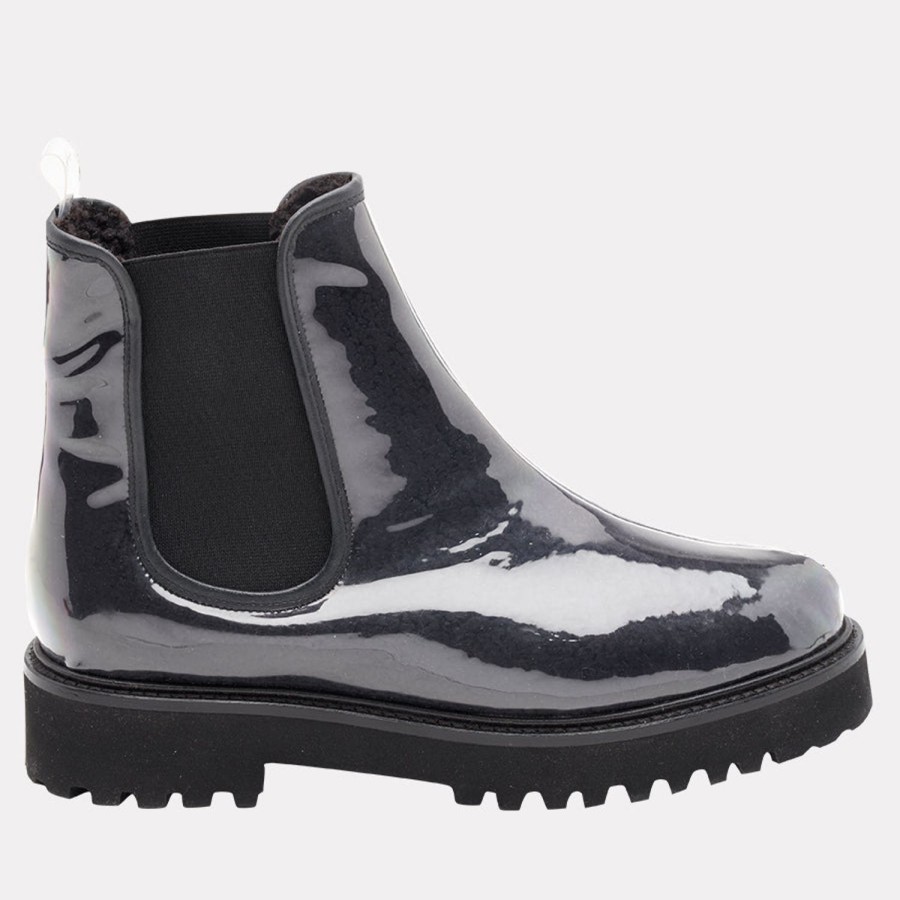 Featherweights Andre Assous | Peggy Vinyl Featherweights Chelsea Boot Black