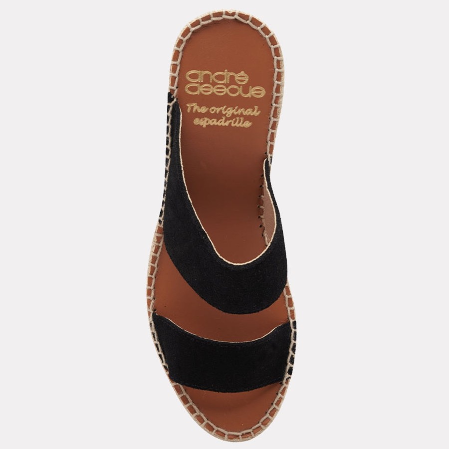 The Original Espadrille® Andre Assous | Celeste Suede Espadrille Wedge Black