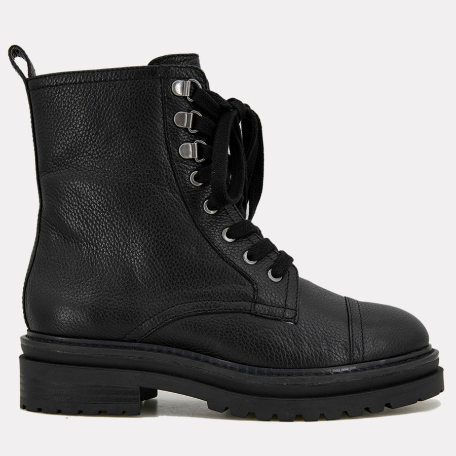 Boots Andre Assous | Farah Leather Combat Boot Black