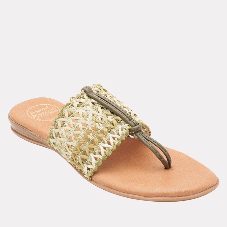 Featherweights Andre Assous | Nice Woven Sc Featherweights Sandal Woven-Khaki