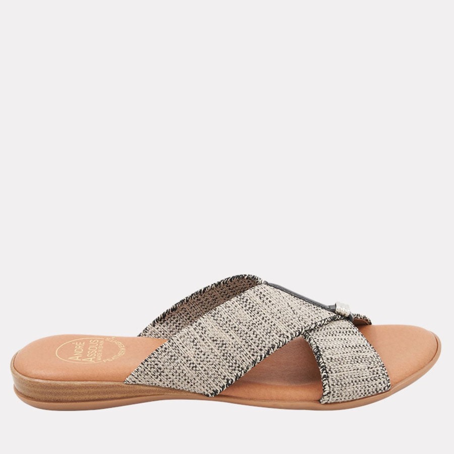 Featherweights Andre Assous | Nani Featherweights Sandals Black-Beige-Linen