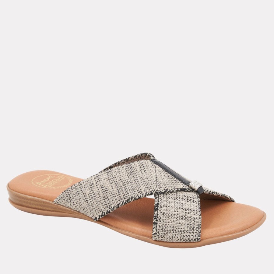 Featherweights Andre Assous | Nani Featherweights Sandals Black-Beige-Linen