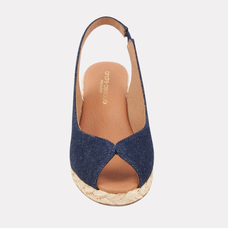 The Original Espadrille® Andre Assous | Audrey Espadrille Wedge Navy-Denim