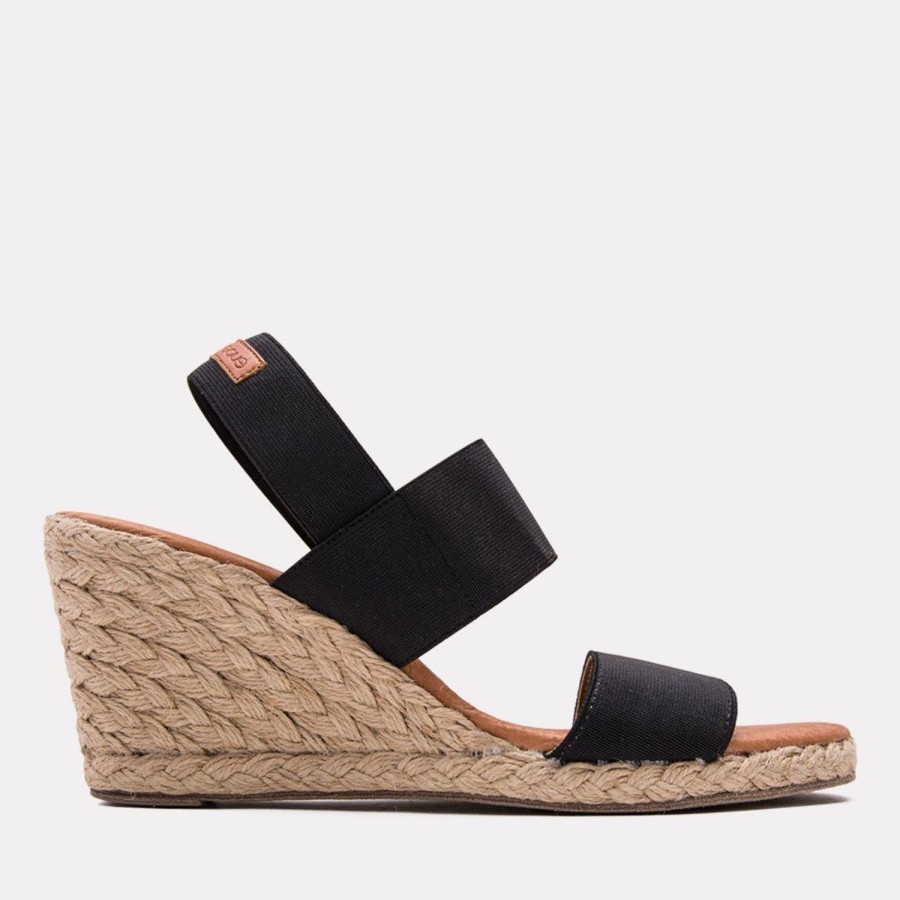 The Original Espadrille® Andre Assous | Allison Neutral Espadrille Wedge Black