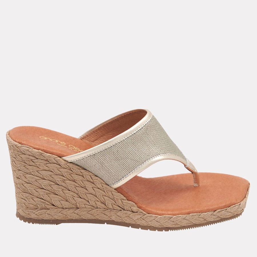 The Original Espadrille® Andre Assous | Arabella Espadrille Wedge Platino