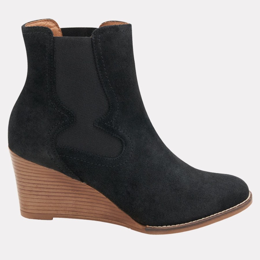 Wedges Andre Assous | Palmer Chelsea Boot Black-Suede