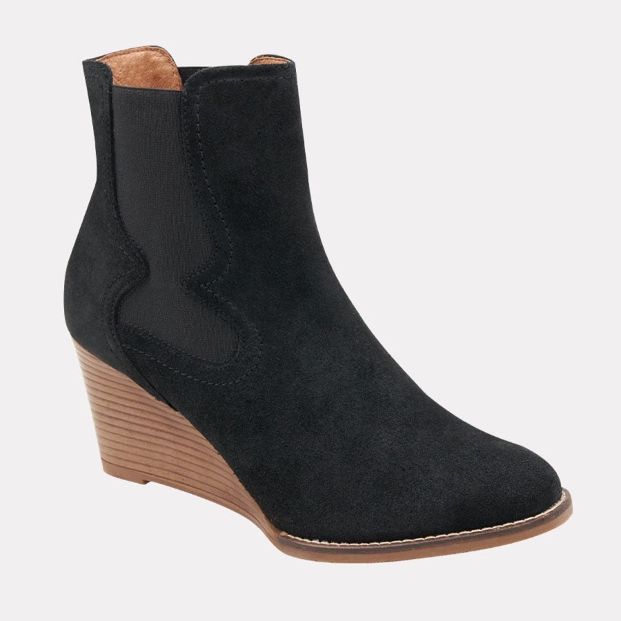 Wedges Andre Assous | Palmer Chelsea Boot Black-Suede