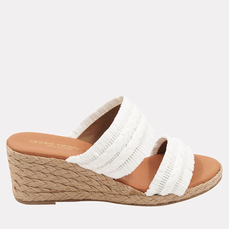 The Original Espadrille® Andre Assous | Nori Fringe Espadrille Wedge White