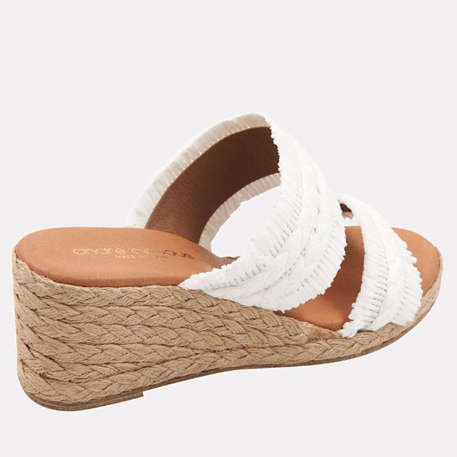 The Original Espadrille® Andre Assous | Nori Fringe Espadrille Wedge White