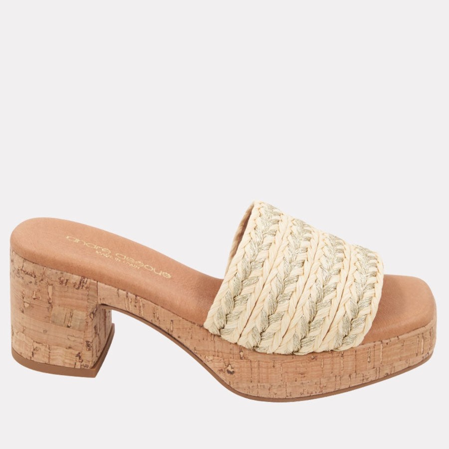 Heels Andre Assous | Cypress Raffia Heel Platino