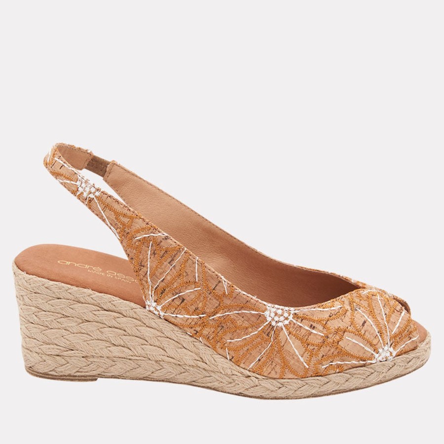 The Original Espadrille® Andre Assous | Audrey Cork Espadrille Wedge Natural-Multi-Floral