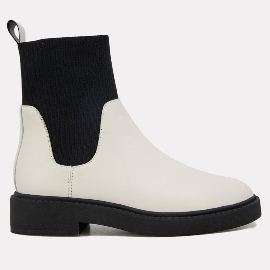 Heels Andre Assous | Violet Chelsea Boot Ivory-Black