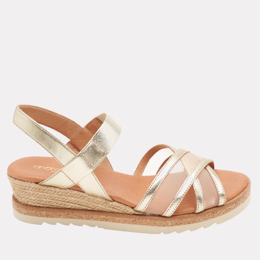 The Original Espadrille® Andre Assous | Pearl Wedge Platino