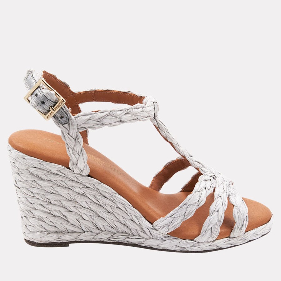 The Original Espadrille® Andre Assous | Madina Espadrille Wedge Dove-Raffia