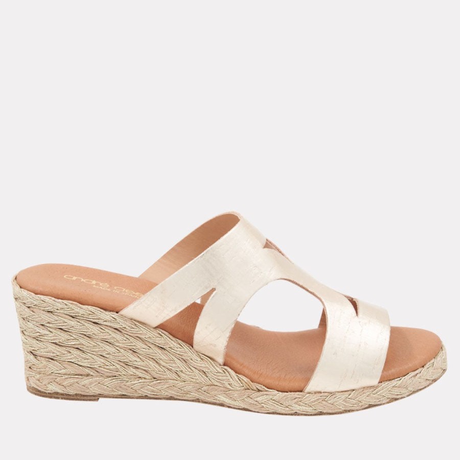 The Original Espadrille® Andre Assous | Addison Espadrille Wedge Platino