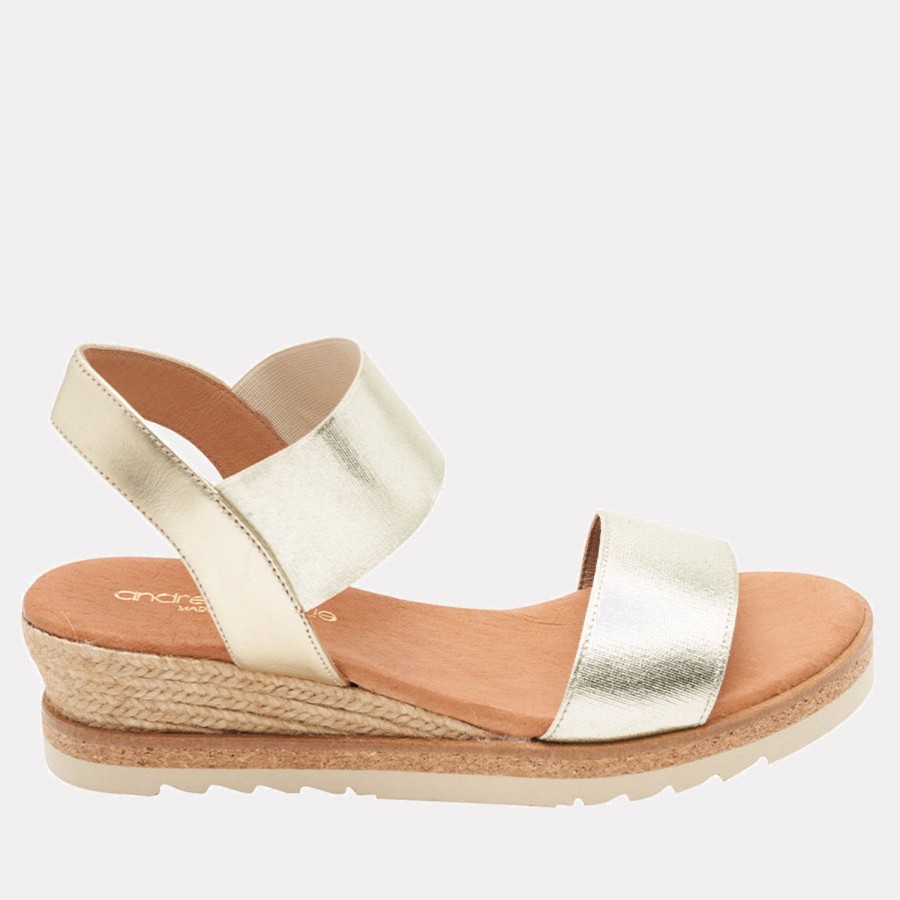 The Original Espadrille® Andre Assous | Neveah Metallic Wedge Platino