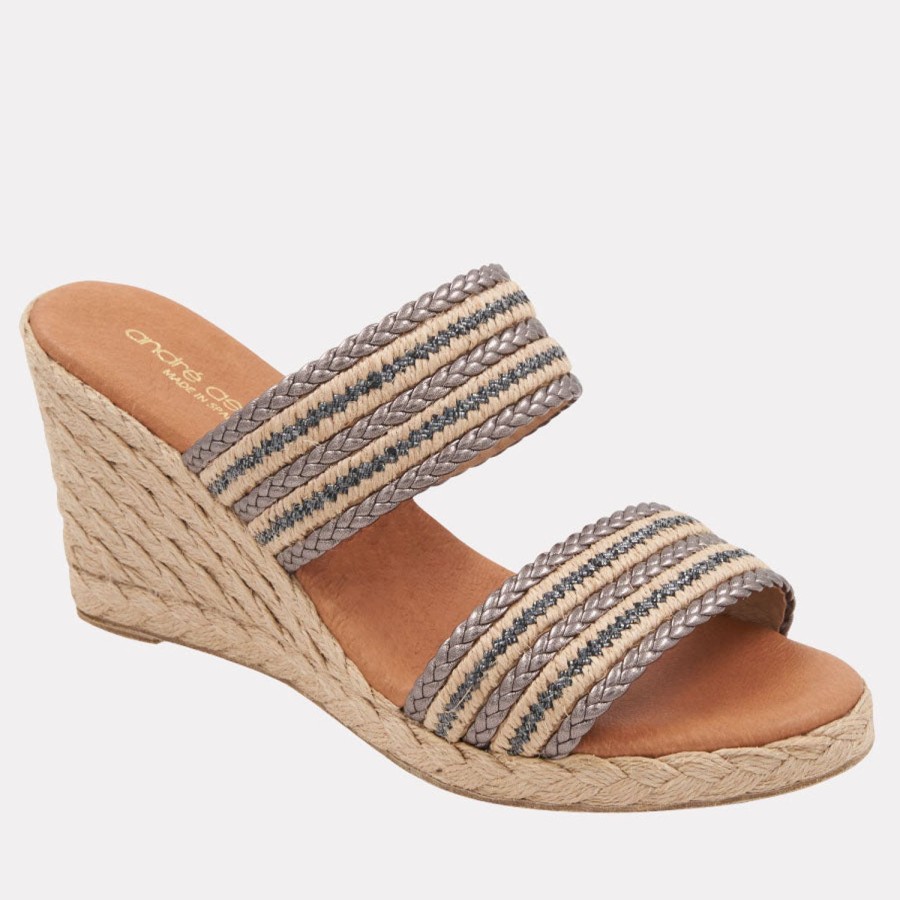 The Original Espadrille® Andre Assous | Nolita Metallic Espadrille Wedge Natural-Bronze-Raffia