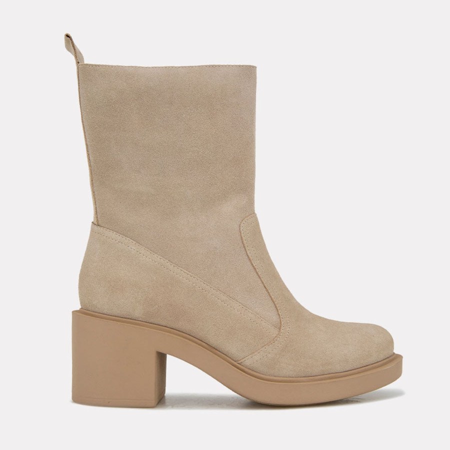 Heels Andre Assous | Gloria Suede Boot Sesame