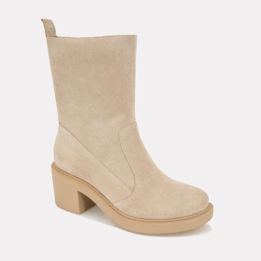 Heels Andre Assous | Gloria Suede Boot Sesame