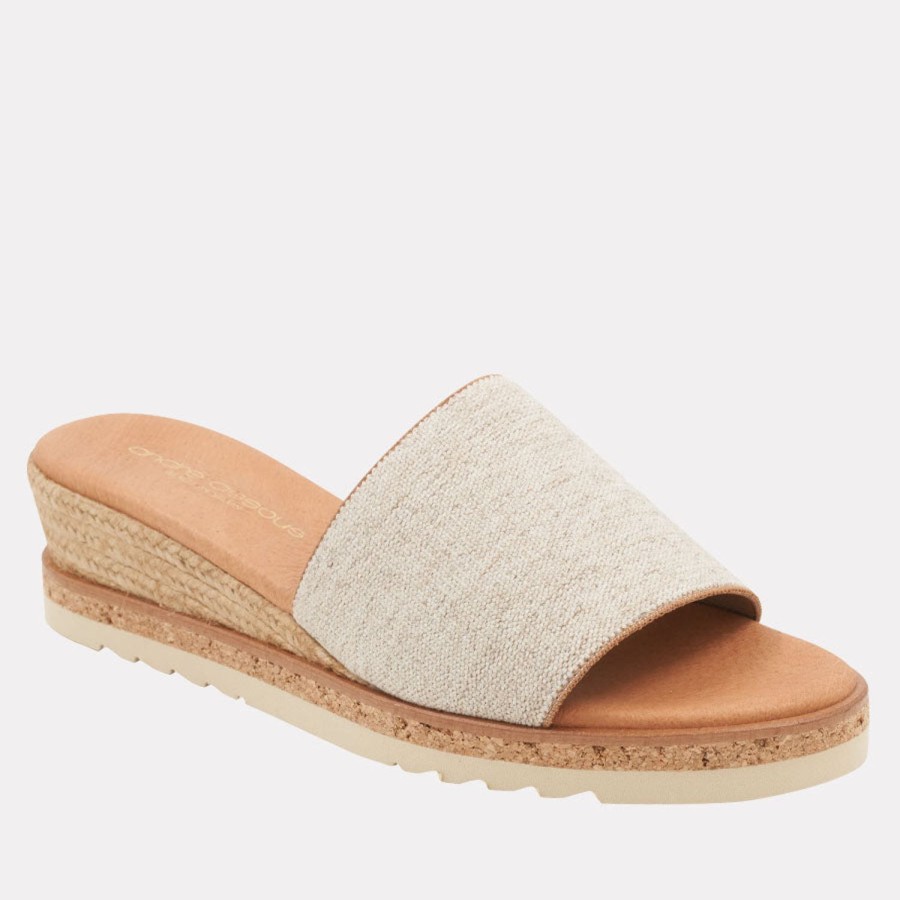 The Original Espadrille® Andre Assous | Nessie Jute Espadrille Wedge Beige-Linen