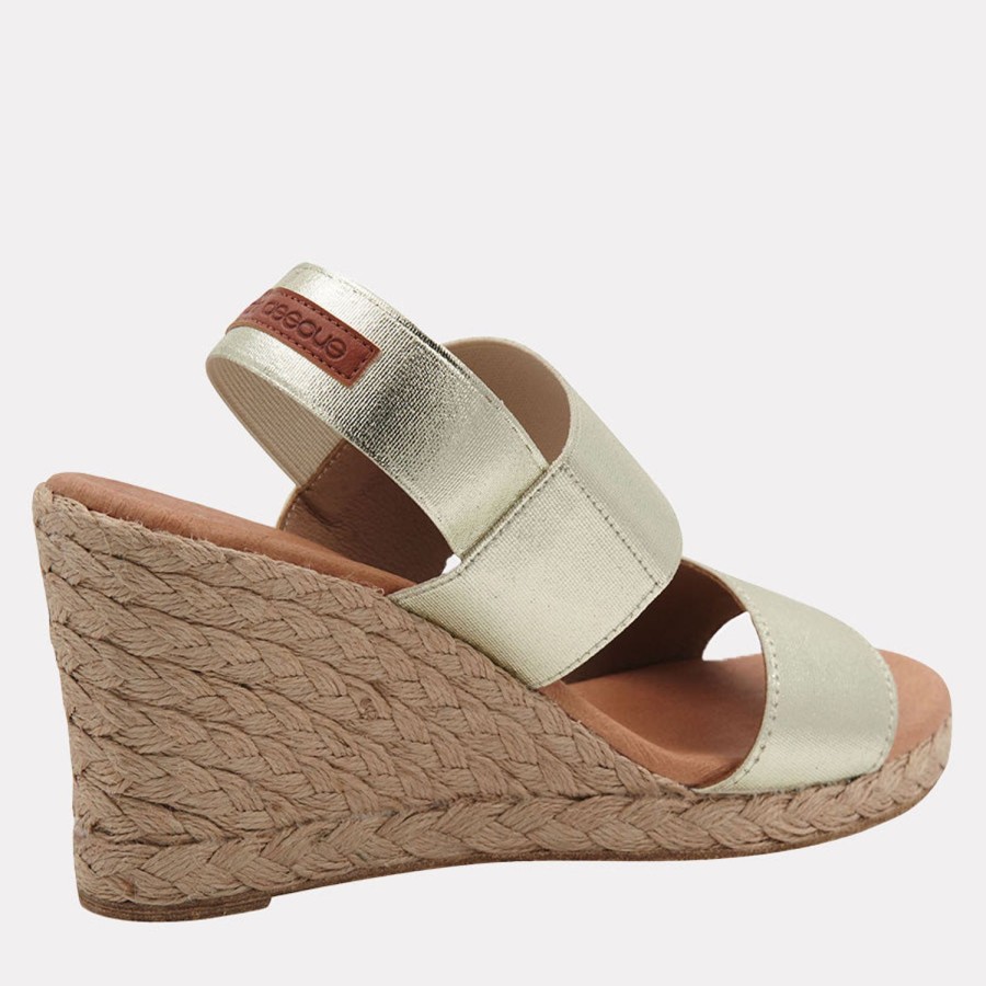 The Original Espadrille® Andre Assous | Allison Metallic Espadrille Wedge Platino