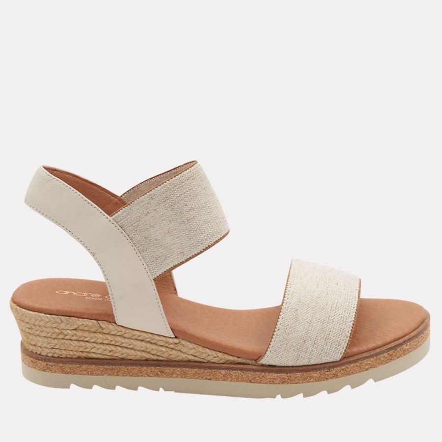 The Original Espadrille® Andre Assous | Neveah Linen Wedge Beige-Linen