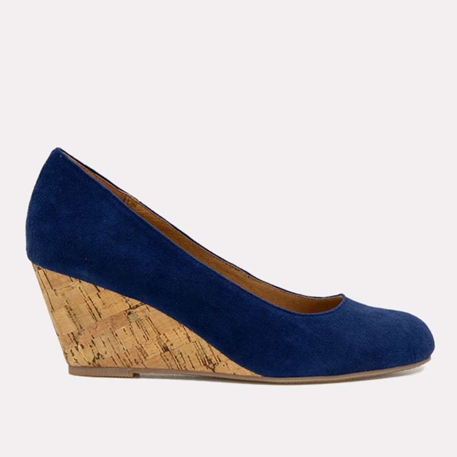 Featherweights Andre Assous | Khloe Suede Featherweights Wedge Navy