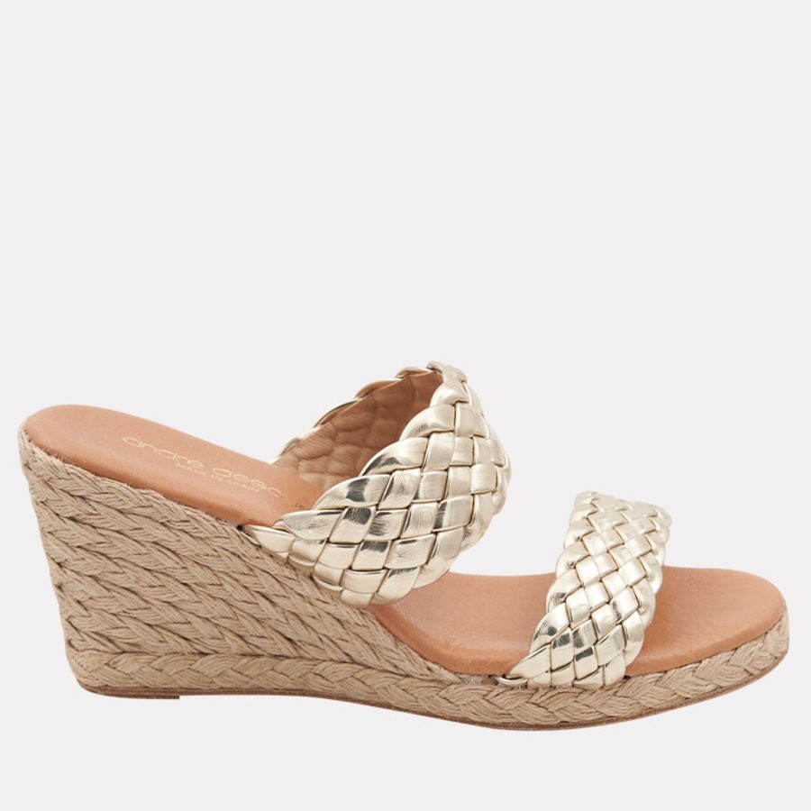 The Original Espadrille® Andre Assous | Aria Espadrille Wedge Platino