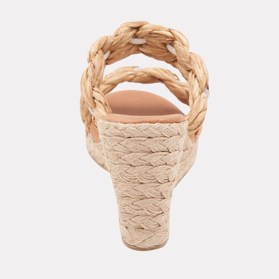 The Original Espadrille® Andre Assous | Nolita Crystal Espadrille Wedge Natural-Crystal-Raffia