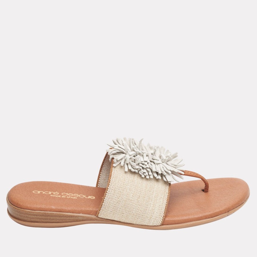 Featherweights Andre Assous | Novalee Linen Featherweights Sandal Beige-Linen