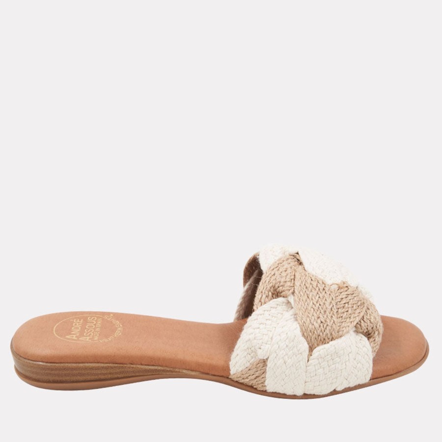 Featherweights Andre Assous | Nahala Knit Featherweights Sandal White-Natural