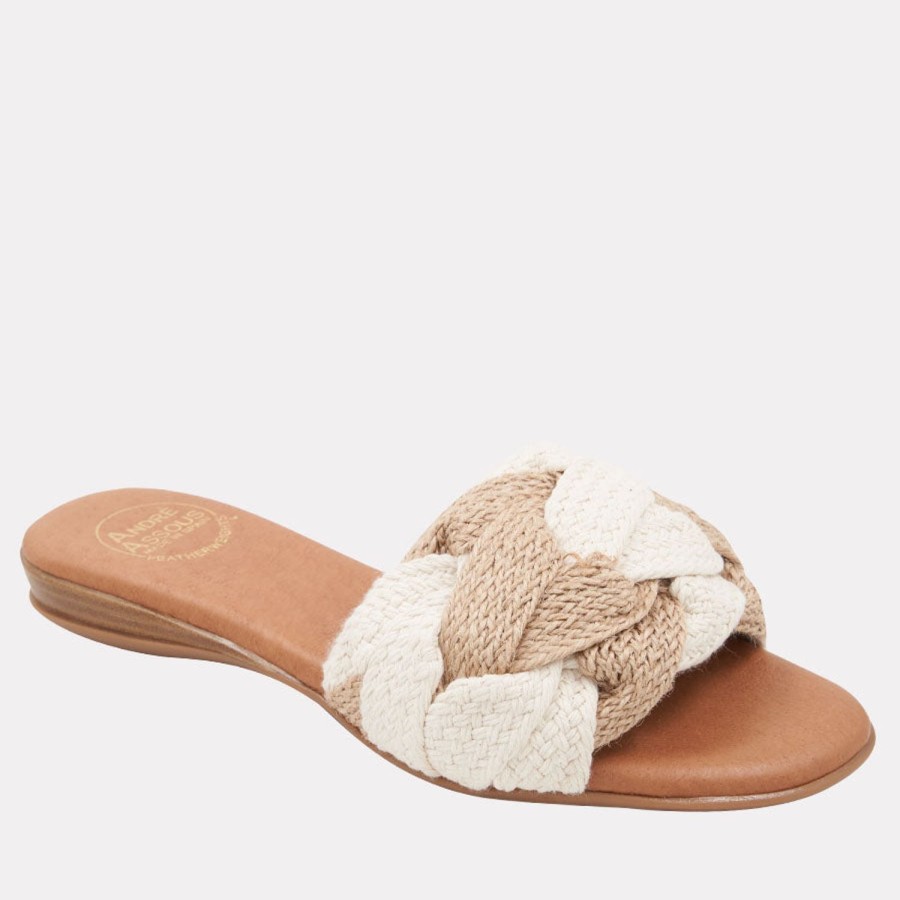 Featherweights Andre Assous | Nahala Knit Featherweights Sandal White-Natural