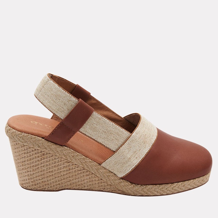 The Original Espadrille® Andre Assous | Ashlee Jute Wedge Beige-Cuero