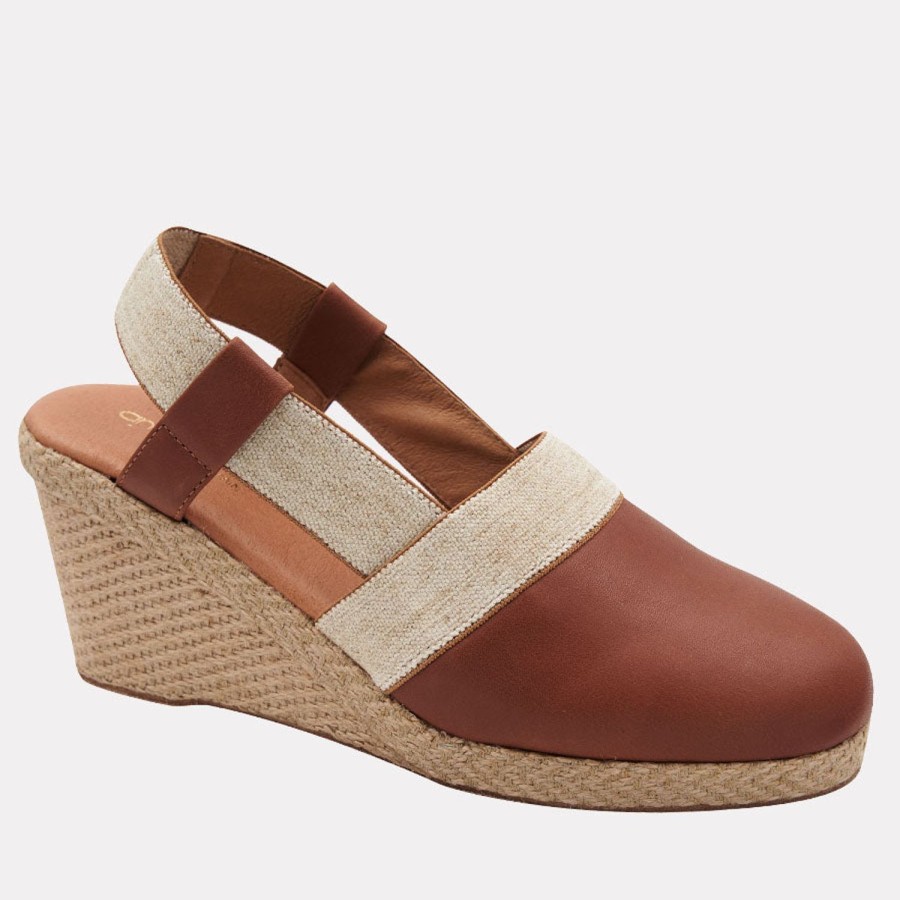 The Original Espadrille® Andre Assous | Ashlee Jute Wedge Beige-Cuero